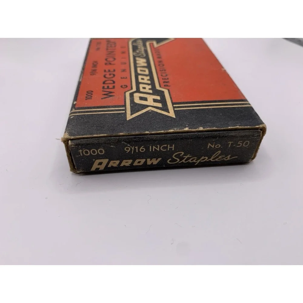 Vintage Arrow‎ Tack Pointed Staples in Original Box T-50  9/16